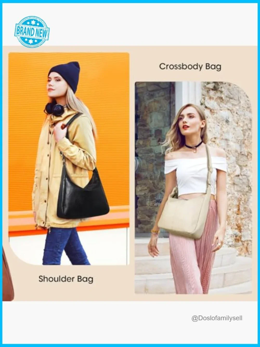 Foldable Vegan Leather Slouchy Hobo Tote Bag Adjustable Shoulder Strap Handbag